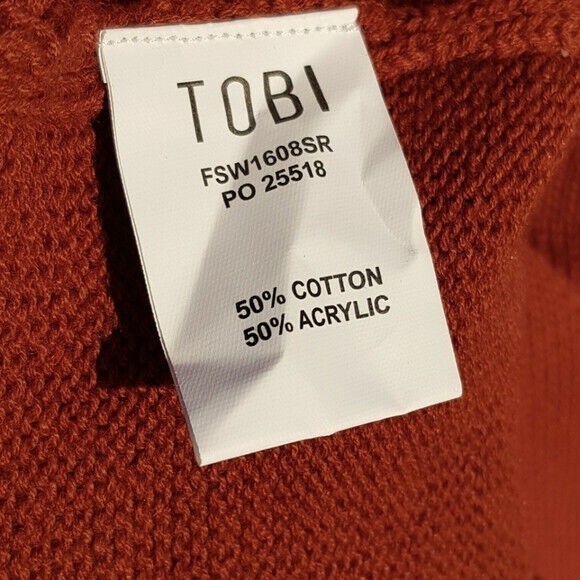 NEW Tobi Tunic Sweater Women’s Small Rust Orange A- line Short Sleeve Knit NWT - Picture 9 of 9